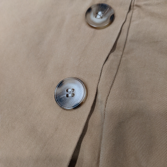 Korean Tan Brown Wrap Midi Skirt with Slit and Decorative Buttons Size S - Picture 3 of 12
